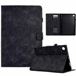For Samsung Galaxy Tab A9+ Fortune Tree Embossed Leather Smart Tablet Case(Black)