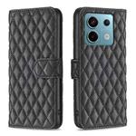 For Xiaomi Redmi Note 13 Pro 5G Diamond Lattice Wallet Leather Flip Phone Case(Black)