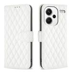 For Xiaomi Redmi Note 13 Pro+ 5G Diamond Lattice Wallet Leather Flip Phone Case(White)