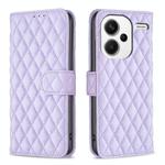 For Xiaomi Redmi Note 13 Pro+ 5G Diamond Lattice Wallet Leather Flip Phone Case(Purple)