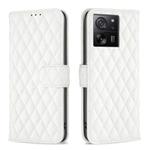 For Xiaomi 13T / 13T Pro / Redmi K60 Ultra Diamond Lattice Wallet Leather Flip Phone Case(White)