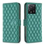 For Xiaomi 13T / 13T Pro / Redmi K60 Ultra Diamond Lattice Wallet Leather Flip Phone Case(Green)