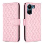 For Xiaomi Redmi 13C Diamond Lattice Wallet Leather Flip Phone Case(Pink)