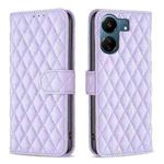 For Xiaomi Redmi 13C Diamond Lattice Wallet Leather Flip Phone Case(Purple)