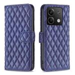 For Xiaomi Redmi Note 13 4G Global Diamond Lattice Wallet Leather Flip Phone Case(Blue)