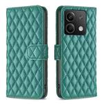 For Xiaomi Redmi Note 13 4G Global Diamond Lattice Wallet Leather Flip Phone Case(Green)