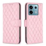 For Xiaomi Redmi Note 13 Pro 4G Global Diamond Lattice Wallet Leather Flip Phone Case(Pink)