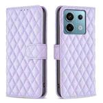 For Xiaomi Redmi Note 13 Pro 4G Global Diamond Lattice Wallet Leather Flip Phone Case(Purple)