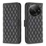 For Xiaomi Redmi A3 Diamond Lattice Wallet Leather Flip Phone Case(Black)