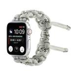 For Apple Watch SE 2023 44mm Silk Silver Beads Braided Watch Band(Grey)