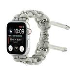 For Apple Watch SE 2023 40mm Silk Silver Beads Braided Watch Band(Grey)