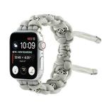 For Apple Watch SE 2022 40mm Silk Silver Beads Braided Watch Band(Grey)