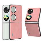 For Huawei Pocket 2 ABEEL PU Leather Black Edge Phone Case(Pink)