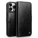 For iPhone 15 Pro QIALINO Classic 103 Buckle Genuine Leather Phone Case(Black)