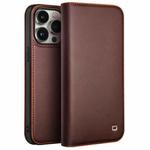 For iPhone 15 Pro Max QIALINO Classic Gen2 Genuine Leather Phone Case(Brown)