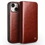 For iPhone 15 Plus QIALINO Classic Genuine Leather Phone Case(Brown)