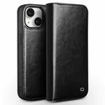 For iPhone 15 QIALINO Classic Genuine Leather Phone Case(Black)