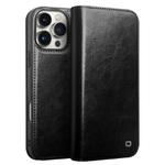 For iPhone 16 Pro Max QIALINO Classic Genuine Leather Phone Case(Black)