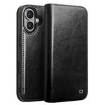 For iPhone 16 Plus QIALINO Classic Genuine Leather Phone Case(Black)