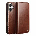 For iPhone 17 QIALINO Classic Genuine Leather Phone Case(Brown)