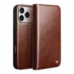 For iPhone 17 Pro Max QIALINO Classic Genuine Leather Phone Case(Brown)