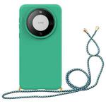 For Huawei Mate 60 Pro Wheat Straw Material + TPU Phone Case with Lanyard(Green)