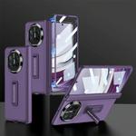 For Huawei Mate X5 GKK Magnetic Hinge Flip Leather Phone Case with Holder(Purple)