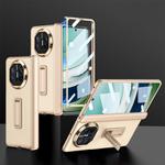 For Huawei Mate X5 GKK Magnetic Hinge Flip Leather Phone Case with Holder(Gold)