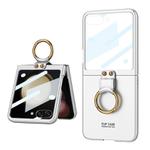 For Samsung Galaxy Z Flip5 GKK Integrated Ultra-thin PC Ring Holder Phone Case(White)