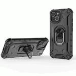 For iPhone 15 Ice Armor Series Ring Holder Phone Case(Black)