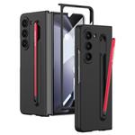 For Samsung Galaxy Z Fold5 5G GKK Integrated Ultra-thin PC Phone Case with Pen Slots, No Include Pen(Black+Red)