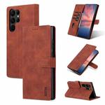 For Samsung Galaxy S24 Ultra 5G AZNS Skin Feel Calf Texture Flip Leather Phone Case(Brown)