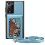 For Samsung Galaxy Note20 ESEBLE Star Series Lanyard Holder Card Slot Phone Case(Blue)