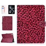 For iPad mini1 / 2 / 3 / 4 Colored Drawing Pattern Horizontal Flip PU Leather Case with Holder & Card Slot & Sleep / Wake-up Function(Red Pink Leopard)