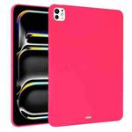 For iPad Pro 11 2024 Oil Spray Skin-friendly TPU Tablet Case(Rose Red)