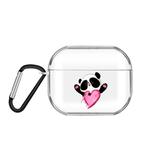 For AirPods Pro 3 Cartoon Pattern Transparent TPU Earphone Case with Keychain(Love Panda)