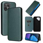 For Fairphone 5 Carbon Fiber Texture Flip Leather Phone Case(Green)
