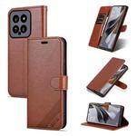 For Xiaomi 14 AZNS Sheepskin Texture Flip Leather Phone Case(Brown)