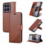 For Xiaomi 14 Pro AZNS Sheepskin Texture Flip Leather Phone Case(Brown)