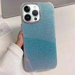 For iPhone 12 Pro Max Electroplated Frame IMD Glitter Powder Phone Case(Silver Blue)