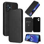 For Motorola Moto G54 5G Carbon Fiber Texture Flip Leather Phone Case(Black)
