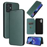 For Motorola Moto G54 5G Carbon Fiber Texture Flip Leather Phone Case(Green)