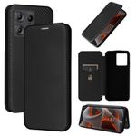 For Motorola Edge 50 Pro Carbon Fiber Texture Flip Leather Phone Case(Black)