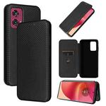 For Motorola Edge 50 Fusion Carbon Fiber Texture Flip Leather Phone Case(Black)