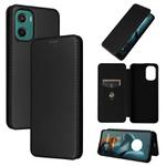 For Motorola Moto G05 / E15 Carbon Fiber Texture Flip Leather Phone Case(Black)
