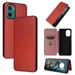 For Motorola Moto G05 / E15 Carbon Fiber Texture Flip Leather Phone Case(Brown)