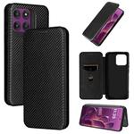 For Motorola Edge 60 Pro Carbon Fiber Texture Flip Leather Phone Case(Black)
