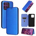 For Motorola Edge 60 Pro Carbon Fiber Texture Flip Leather Phone Case(Blue)