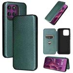For Motorola Edge 60 Pro Carbon Fiber Texture Flip Leather Phone Case(Green)