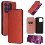 For Motorola Edge 60 Pro Carbon Fiber Texture Flip Leather Phone Case(Brown)